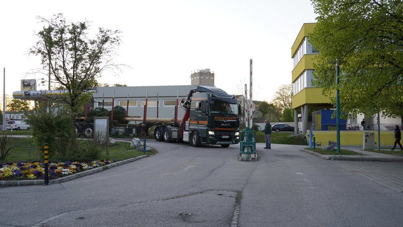 Maibaumaufstellen vor der LLK